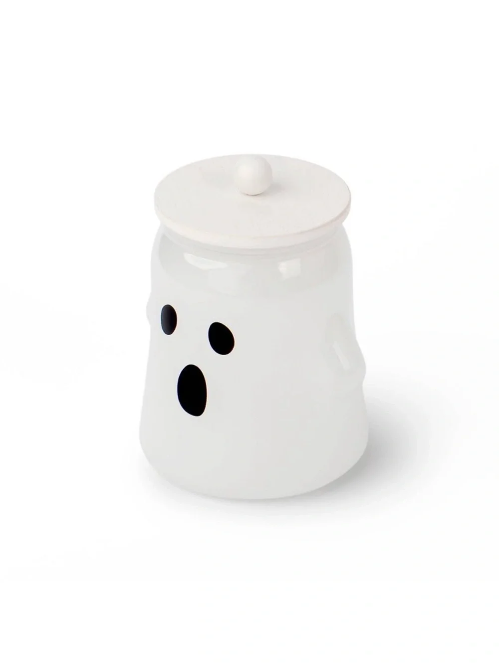 Glass Ghost Jar with Lid Decor
